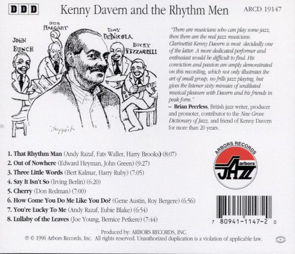 Kenny Davern, John Bunch, Bucky Pizzarelli, Bob Haggart, Tony DeNicola : Kenny Davern And The Rhythm Men (CD, Album)