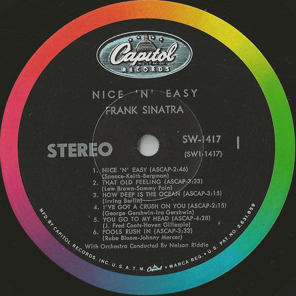 Frank Sinatra : Nice 'N' Easy (LP, Album, Scr)