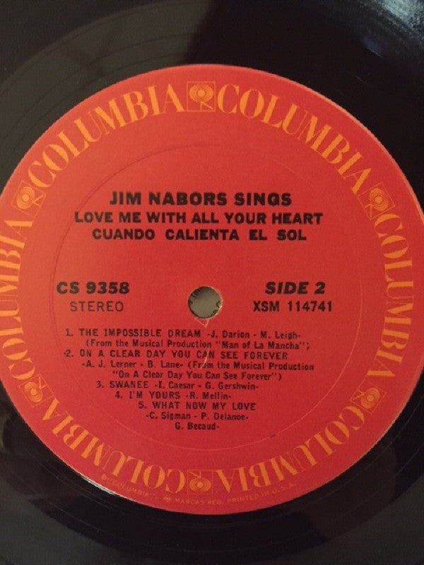 Jim Nabors : Jim Nabors Sings Love Me With All Your Heart (LP, Album, RE)