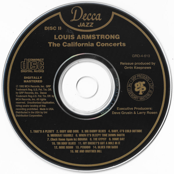 Louis Armstrong : The California Concerts (4xCD, Comp)