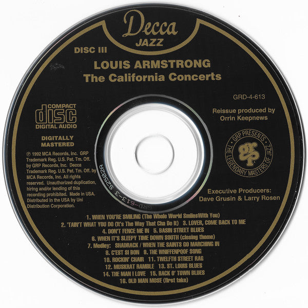 Louis Armstrong : The California Concerts (4xCD, Comp)