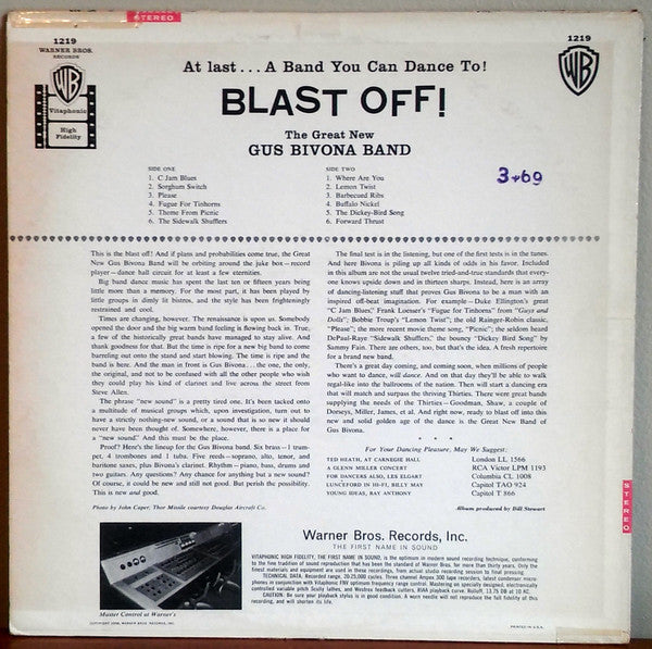 The Great New Gus Bivona Band : Blast Off! (LP, Album)