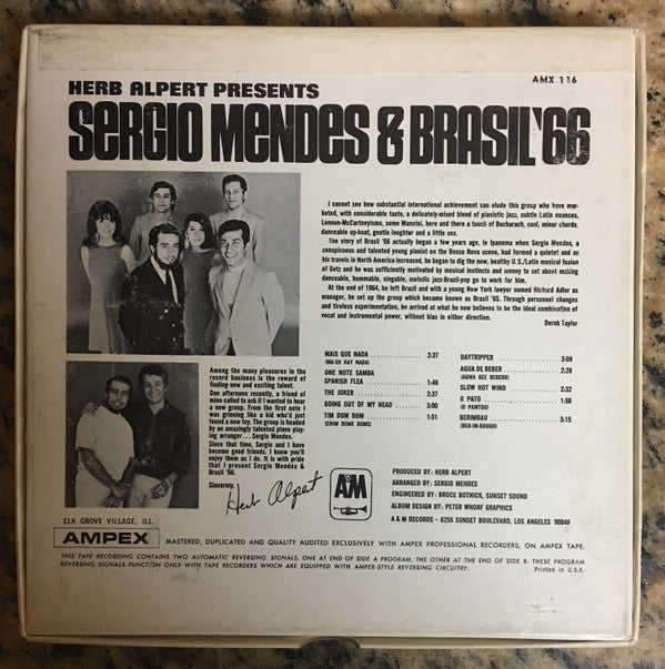 Herb Alpert Presents Sérgio Mendes & Brasil '66 : Herb Alpert Presents Sergio Mendes & Brasil '66 (Reel, 4tr Stereo, 7" Reel, Album)