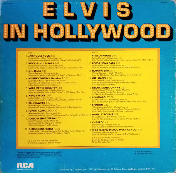 Elvis Presley : Elvis In Hollywood (LP, Comp)