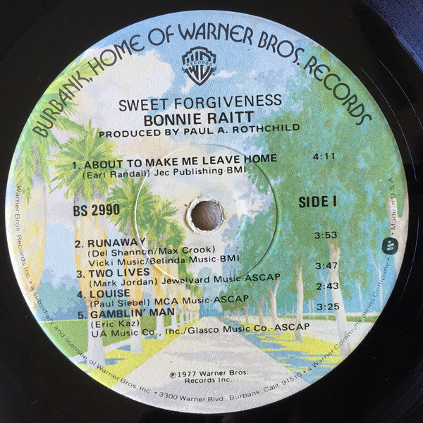 Bonnie Raitt : Sweet Forgiveness (LP, Album, Win)