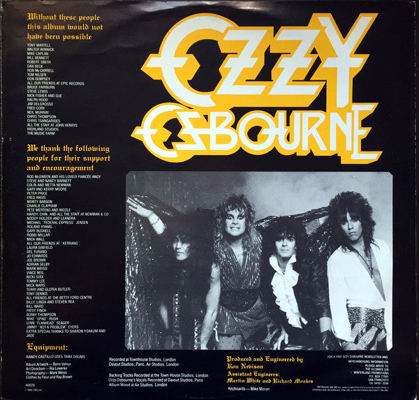 Ozzy Osbourne : The Ultimate Sin (LP, Album, Pit)