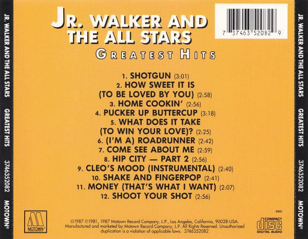 Junior Walker & The All Stars : Greatest Hits (CD, Comp, RE, RP)