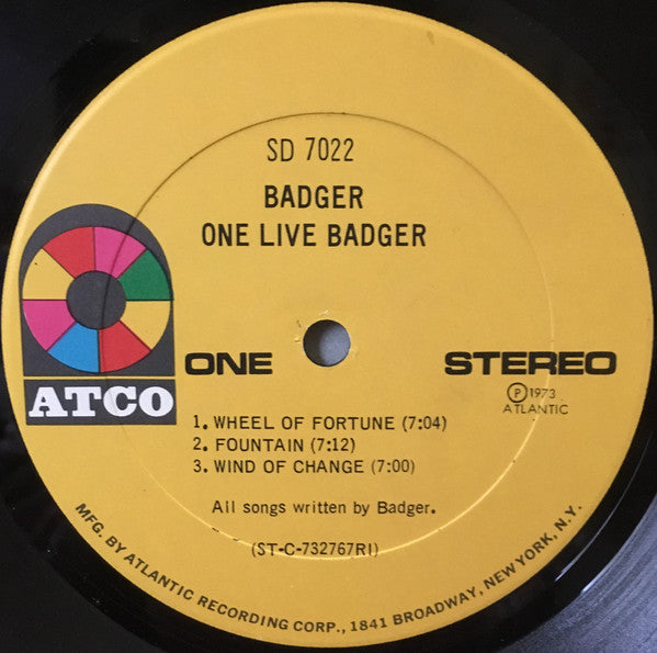 Badger (5) : One Live Badger (LP, Album, PRC)