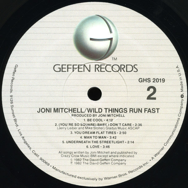 Joni Mitchell : Wild Things Run Fast (LP, Album, Spe)