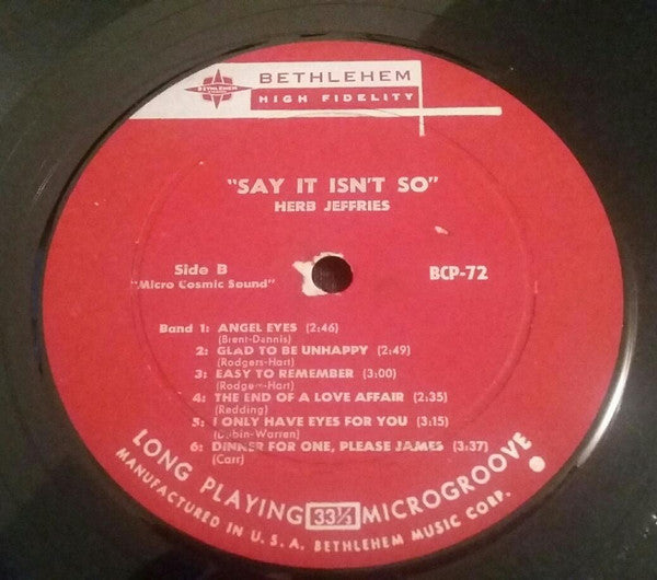 Herb Jeffries : Say It Isn't So (LP, Album)