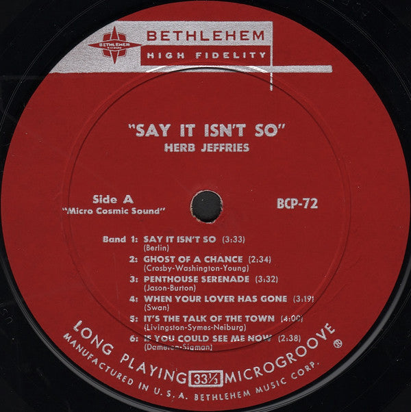 Herb Jeffries : Say It Isn't So (LP, Album)