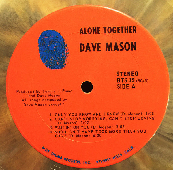 Dave Mason : Alone Together (LP, Album, Mul)