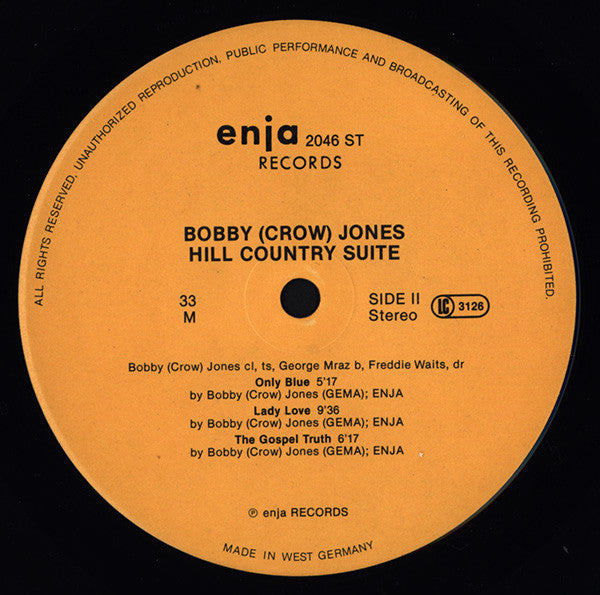 Bobby Jones (2) : Hill Country Suite (LP, Album, RE)