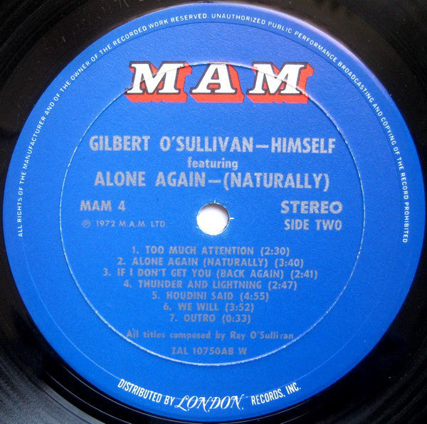 Gilbert O'Sullivan : Himself (LP, Album, RE, Wad)