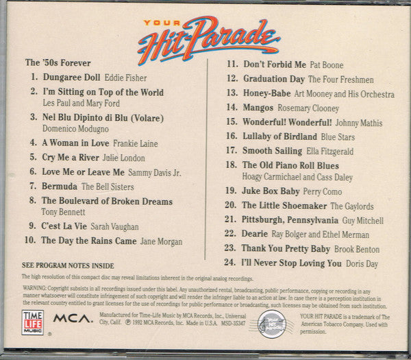 Various : Your Hit Parade - The '50s Forever (CD, Comp)