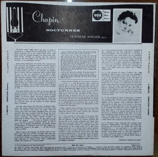 Guiomar Novaes / Frédéric Chopin : Chopin: Nocturnes (Complete) Vol. II (LP, Album, Aut)