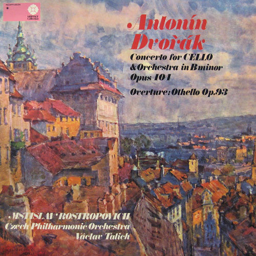 Antonín Dvořák - Mstislav Rostropovich, The Czech Philharmonic Orchestra, Václav Talich : Concerto For Cello & Orchestra In B Minor Opus 104 / Overture: Othello Op. 93 (LP, Comp, Mono)