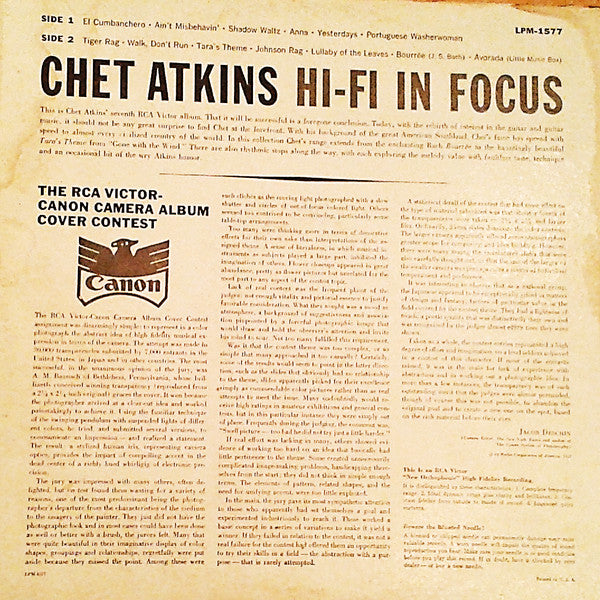 Chet Atkins : Hi-Fi In Focus (LP, Mono, Roc)