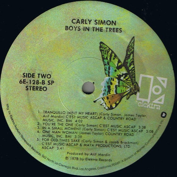 Carly Simon : Boys In The Trees (LP, Album, SP-)