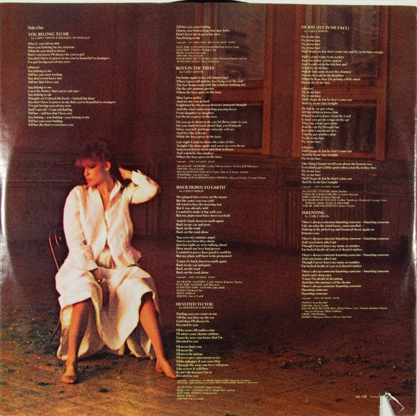 Carly Simon : Boys In The Trees (LP, Album, SP-)