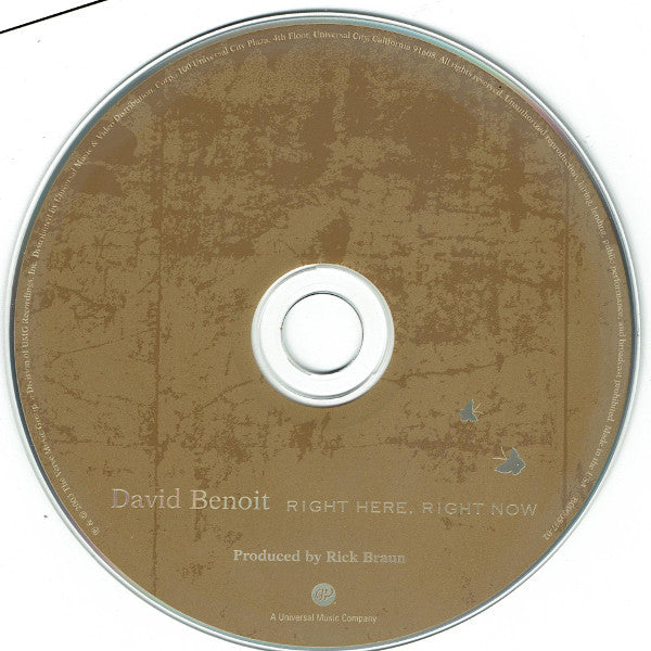 David Benoit : Right Here, Right Now (CD, Album)