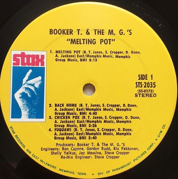 Booker T & The MG's : Melting Pot (LP, Album, Pit)