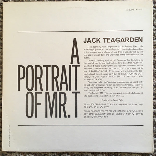 Jack Teagarden : A Portrait Of Mr. T (LP, Album, Mono)