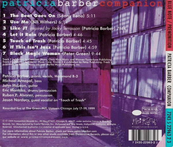 Patricia Barber : Companion (CD, Album, Dig)