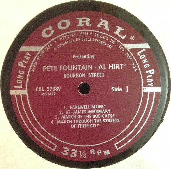 Pete Fountain, Al Hirt : Presenting Pete Fountain With Al Hirt - Bourbon Street (LP, Album, Mono, Pin)