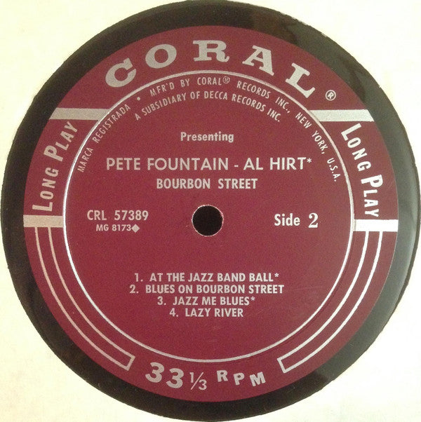 Pete Fountain, Al Hirt : Presenting Pete Fountain With Al Hirt - Bourbon Street (LP, Album, Mono, Pin)