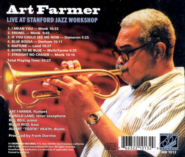 Art Farmer : Live At Stanford Jazz Workshop (CD, Album)