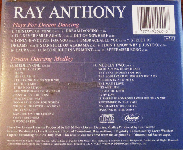 Ray Anthony : Plays For Dream Dancing / Dream Dancing Medley  (CD, Comp, RM)