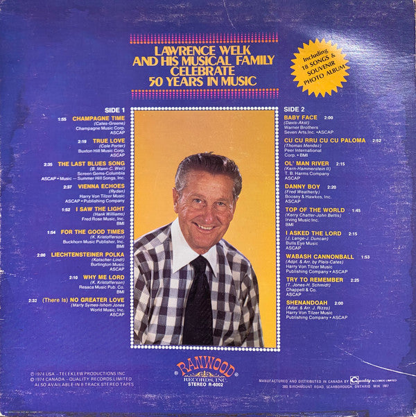 Lawrence Welk : Lawrence Welk And His Musical Family Celebrate 50 Years In Music (LP, Comp)