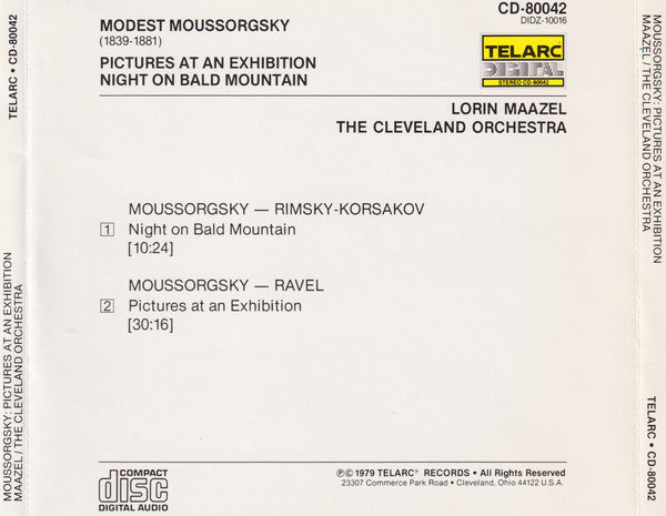 Moussorgsky* - Lorin Maazel, The Cleveland Orchestra : Pictures At An Exhibition • Night On Bald Mountain (CD, Album)