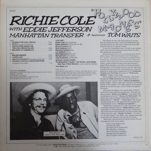 Richie Cole With Eddie Jefferson : Hollywood Madness (LP, Album)