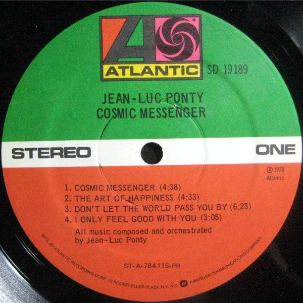 Jean-Luc Ponty : Cosmic Messenger (LP, Album, PR )