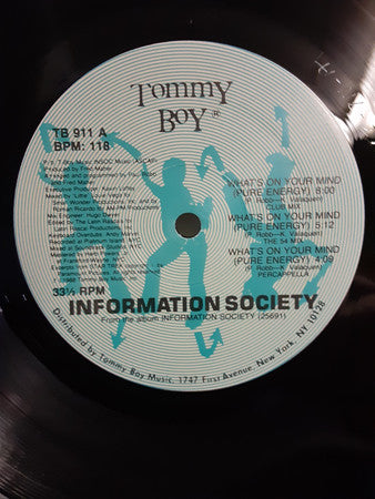 Information Society : What's On Your Mind (Pure Energy) (12", Single)