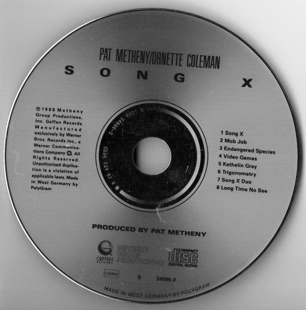 Pat Metheny / Ornette Coleman : Song X (CD, Album)