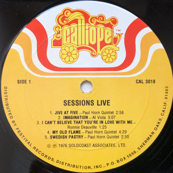 Paul Horn / Paul Togawa : Sessions, Live (LP)